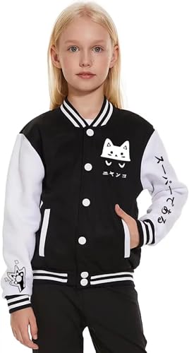 Image of ACEFAST INC Kids Boys Girls Baseball Jacket Varsity Jacket Casual Sport Coat Cardigan Sweatshirt Uniforms Youth 2-13 Year