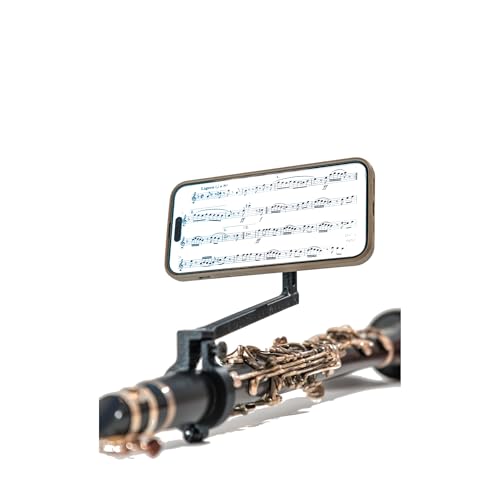 3DTONE Atril de clarinete para móvil   Soporte ebook clarinete   Ideal para partituras digitales   Atril de Marcha para clarinete