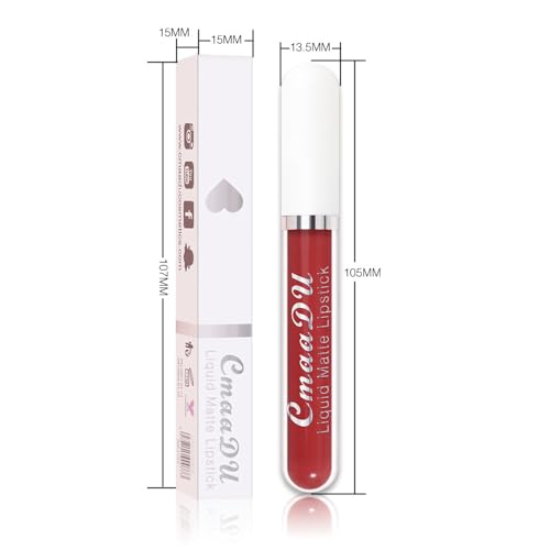 Image of evpct 1Pcs Orange Red Liquid Matte Lipstick Lipgloss Set for Women, labiales mate 24 horas originales matte larga duracion 24 Hour Lipstick Lip Stains Long Lasting Waterproof 24, 04#