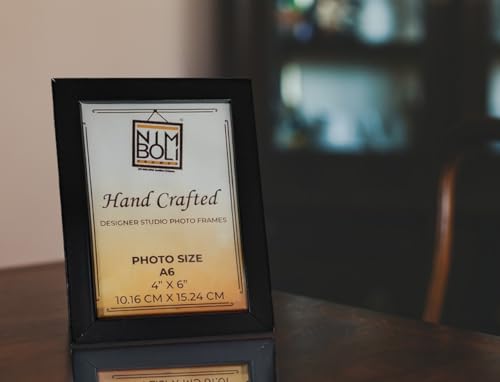 Image of Synthetic Wooden Photo Frame 6x8 Inches | Wall & Tabletop Display with Pre-Installed Hook & Stand | Home & Office Decor Picture Frame (Brown)