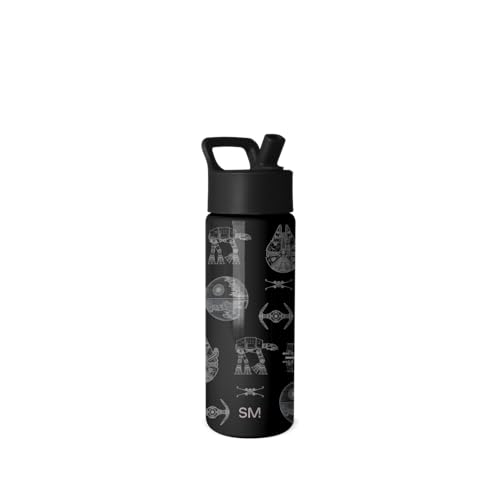 Simple Modern Kids Summit Water Bottle with Straw Lid - Star Wars 18oz Stainless Steel Cup Insulated Tumbler for Boys, School - Vehicle Schematics