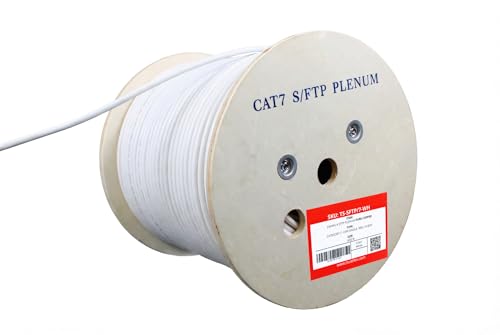 Cable CAT7 Plenum 1000ft S/FTP 23AWG Cobre Blanco miniatura 1