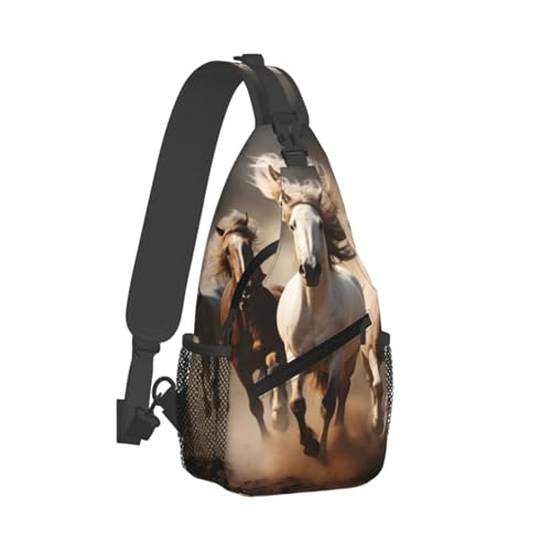 Bolso bandolera con diseño de caballo para mujeres y hombres miniatura 2