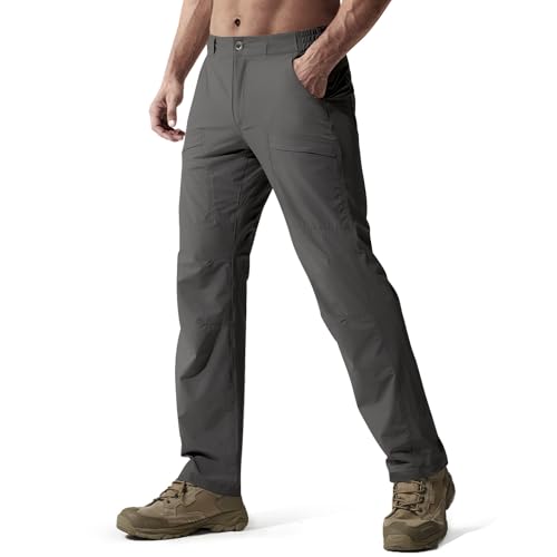 FREE SOLDIER Herren Outdoor Cargo Trekkinghose mit Gürtel, leichte wasserdichte schnelltrocknende Taktische Hose aus Nylon-Spandex(Grau,54 Lang) FREE SOLDIER Herren Outdoor Cargo Trekkinghose mit Gürtel, leichte wasserdichte schnelltrocknende Taktische Hose aus Nylon-Spandex(Grau,54 Lang)