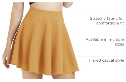 Image of Urban CoCo Women's Basic Versatile Stretchy Flared Casual Mini Skater Skirt
