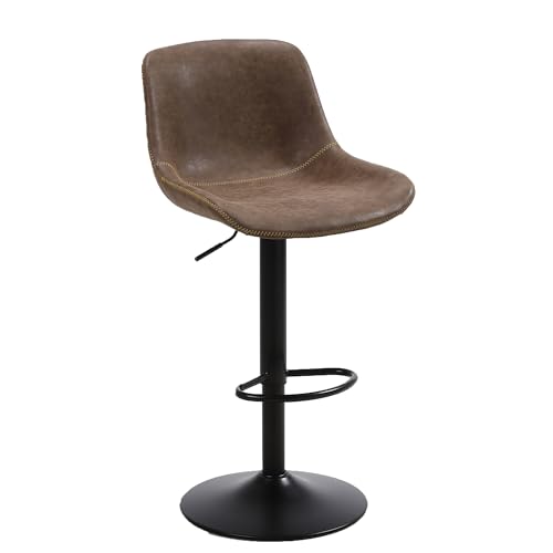 Ermnois Bar Stools, Swivel Counter Height Barstools with Bac