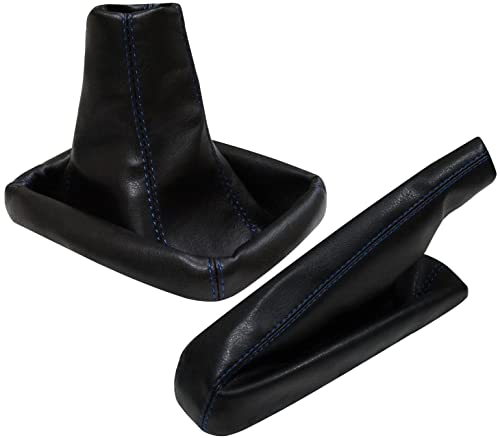 AERZETIX - Soufflet Levier de Vitesse Frein à Main Coutures Bleues