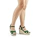 JOY IN LOVE Women's Wedge Sandals Platform Espadrilles Heels Ankle Strap Open Toe Buckle Sandals 4071 Green US7.5