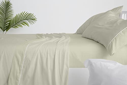 Draps en coton doux lit 150 160 parure de lit matcha - 5