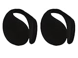 TOP HEADWEAR Winter Fleece Ear Muffs Cozy Ear Warmer Cover, Earmuff Black 2 Pack