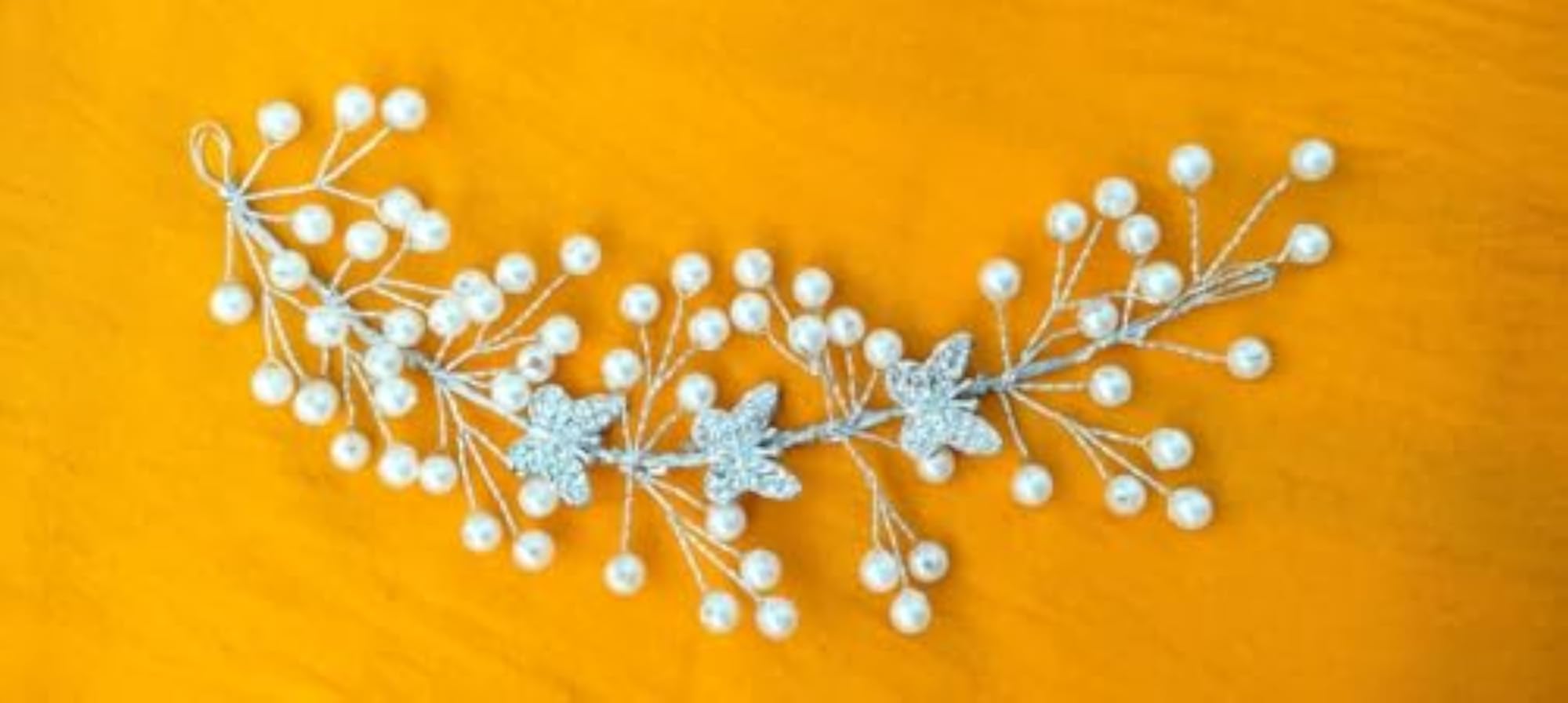 Bridal Pearl & Crystal Floral Hair Vine for Women