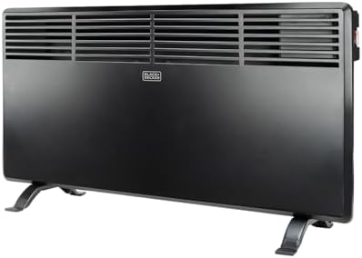 Black+Decker – Convector BXCSH1800E de 1800W programable con controles digitales. IP24 apto para uso en el baño. Posibilidad de ser fijado en la pared. Apagado automático. Silencioso