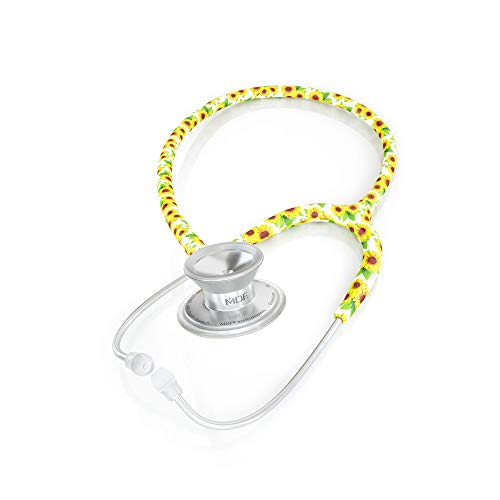 Image of MDF Instruments MD One Epoch Lightweight Titanium Stethoscope, Adult, Sunflower Tube, Brushed Chestpieces-Headset, MDF777TF