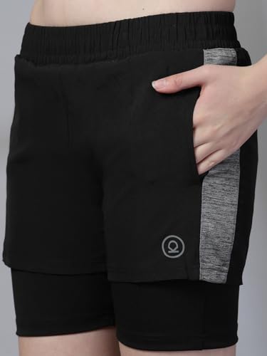 Image of CHKOKKO Gym Shorts for Women Workout Sports Running Quick Dry Fit Double Layer Inner Compression with Pockets Breathable Lightweight Wear