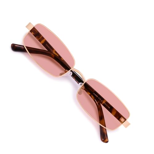 Image of VANLINKER Retro Rectangle Polarized Sunglasses for Women Men Small 90s Vintage Trendy Slim Narrow Rectangular Frame VL9684