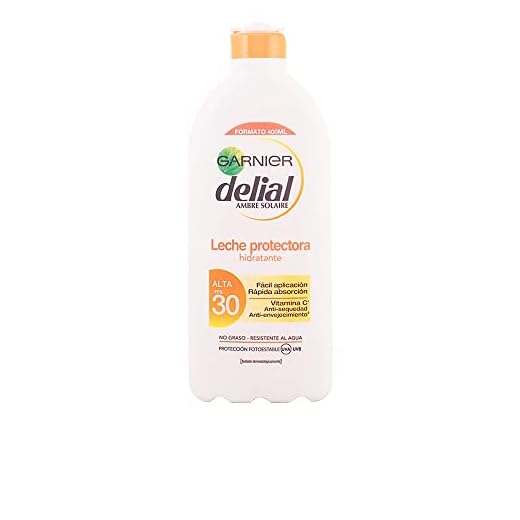 GARNIER DELIAL Crema Solar Textura Ligera Alta Protección FPS30 UVA/UVB UltraHidratante y Resistente Al Agua Formato Familiar 400 ml