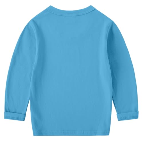 Girls Boys Cotton Crewneck Long Sleeve T Shirt Toddler Kids Basic Solid Color Pullover Tops Casual Fall Winter Warm Outfits2