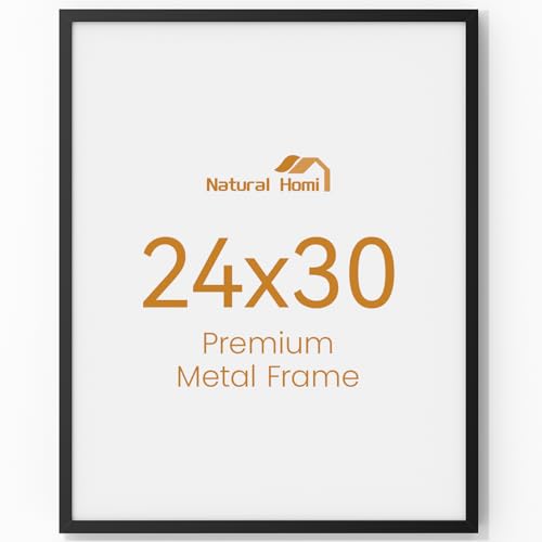 Image of 24x30 Aluminum Metal Picture Frame,Tempered Glass Black Large 24 x 30 Poster Frame for Puzzles Photos or Artwork to Wall Mount Horizontal or Vertical for Decorating House,Office,Hotel