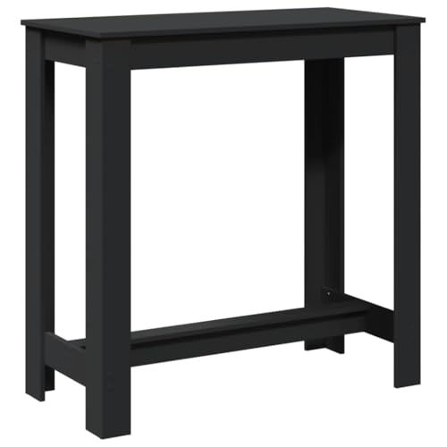 Table de bar noir 102x50x103,5 cm bois d ingénierie