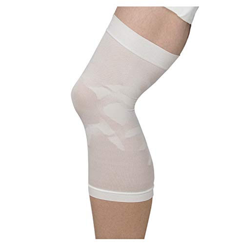 D&M ディーアンドエム ATHMD アスメディ 膝サポーター 冷感 吸汗 速乾 固定 保護 サポート 予防 軽減 伸縮 圧迫 レベル1 快適クール スリーブタイプ ひざ ロング用 日本製 白 フリーサイズ #109349