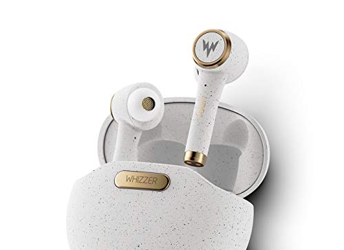 Flash Deals - 40% OFF TWS True Wireless Bluetooth 5.0 Headphones, WHIZZER-TP1S in-Ear Dual core Earphones, HD Stereo Sweatproof Hedsets w/Mic, IPX5 Waterproof Noise-Reduction Lightweight Earbuds for Sports (White)