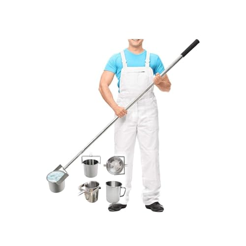 500mlの振り子ビーカーを備えた伸縮式ステンレス鋼水サンプラーポール 調整可能なサンプリングディッパー 環境テストとラボ分析用(500 Ml,1.43-6m/4.7-19.7ft)