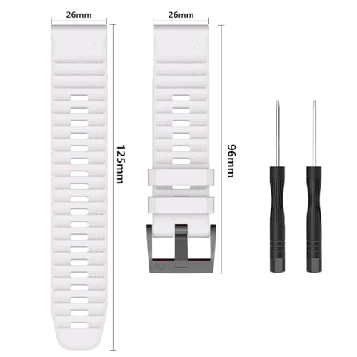 Bracelet 26mm Garmin Fenix 7X Pro silicone avec ajustement rapide