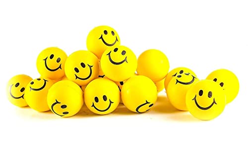 Image of YBN Smiley Soft Balls Cute Funny Yellow Emoji Happy Smiley Face Squeeze Sponge Balls Best Birthday Return Gift for Kids (Yellow)- Pack of 3