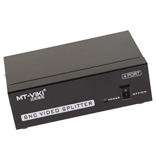 predolo Adaptador de Divisor de Video BNC de 4 Puertos Distribuidor 1x4 para Sistema de Video