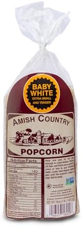 Amish Country Popcorn | 1 lb Bag | Baby White Popcorn Kernels | Old Fashioned, Non-GMO and Gluten Free (Baby White - 1 lb Bag)