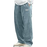 Shznruwy Hose Herren Lang Elastische Taille Hosen mit Taschen Chino Pants mit Kordelzug Einfarbig Weites Bein Sweatpants Sweathose Trouser Freizeithose Jogginghose Trainingshose Sporthose Arbeitshose