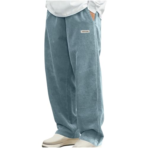 Mens Straight Leg Long Pants Casual Baggy Solid Elastic Waist Drawstring Pant Going Out Wide Leg Trouser with Pocket2