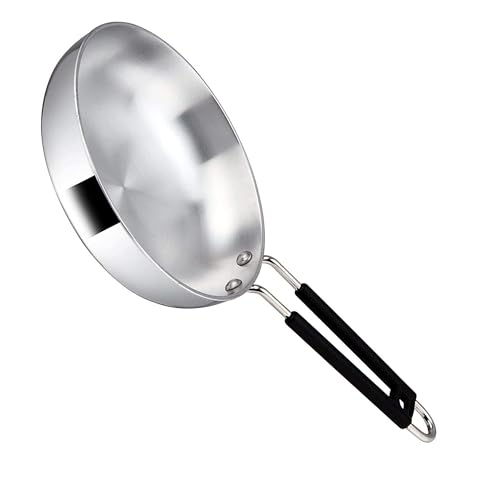 Image of Heavy Gauge Aluminium Frying Pan Small Size with Heat Resistance PVC Handle Aluminum Omlet Pan Fry Pan Cookware Pack of 1