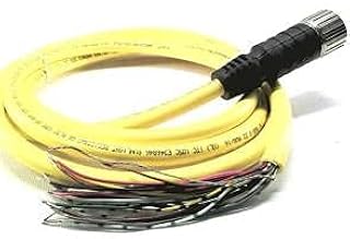 CKM 19-19-10, Cordset, M23 Female Straight 19pos to Cut End, 19 Wire, 10m, Shielded, TPE Yellow, U4704-10