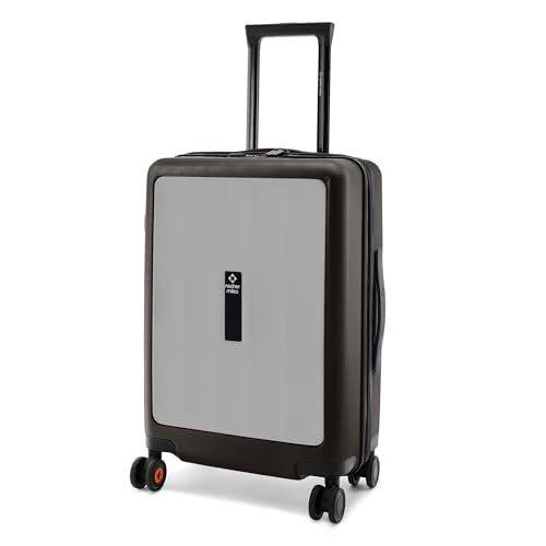 Image of Nasher Miles Zanzibar TSA Lock Hard-Sided Polycarbonate 8 Wheels Double Spinner Cabin Luggage Grey Black 20 inch |55cm Trolley Bag| Suitcase,Small