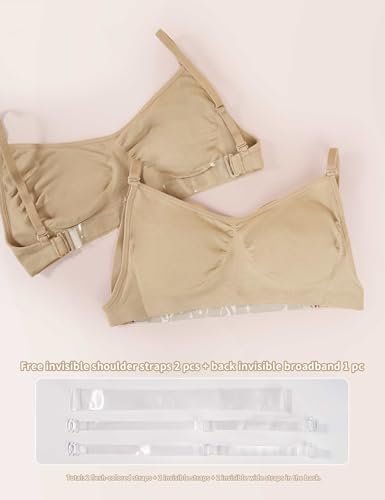 Women Dance Clear Straps Bra No Sponge Convertible Straps Bra3