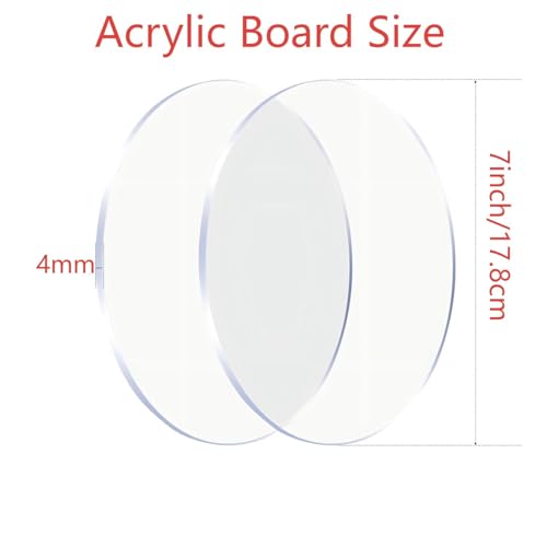 Image of 4Pack Clear Round Acrylic Cake Disk 7 inch Diameter | 4mm thick, Blank Circle Table Top Disc Display Backdrop