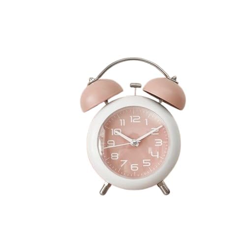 Alarm Clock Pink Matt Classic Retro Twin Bell Alarm Clock Silent Non Ticking Analog Table Luminous Dial for Kids Students Bedroom Study Loud Pink Perfect Office (Pack of 1 Pcs)-image-13