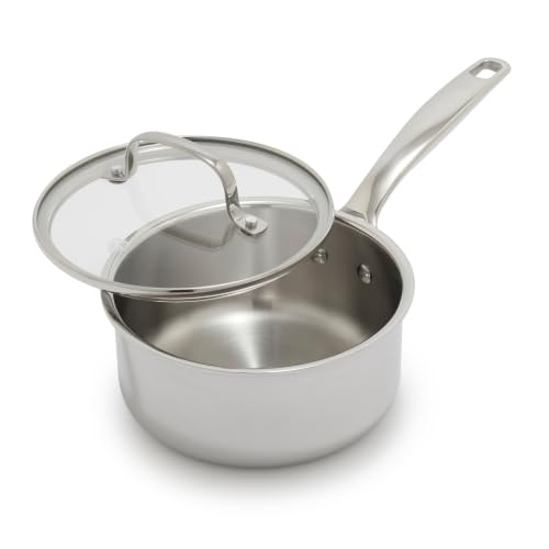 Image of Blue Diamond Pro Steel 1.57QT Tri-Ply Stainless Steel Sauce Pan with Lid