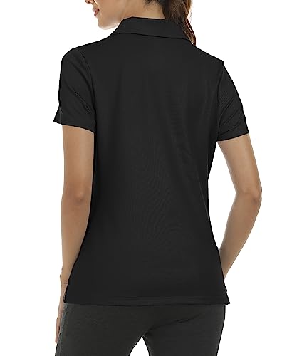 Image of MoFiz Womens Zip up Golf Polo Shirt Short Sleeve Workout Golf Top Moisture Wicking Lightweight Tennis Shirts