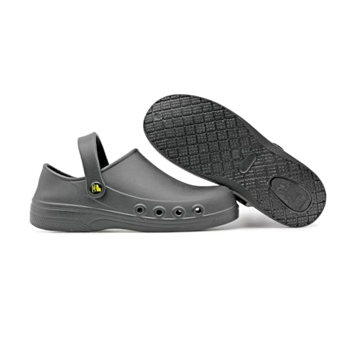 Professional Nurses Shoes for Women Men Slip Resistant Waterproof Work Shoes for Doctor Chef Food Service Nursing Slip-On Black