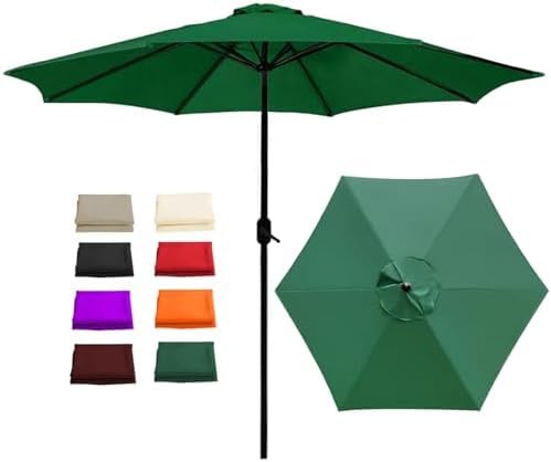 Ersatzabdeckung für Terrassenschirm, UV-Schutz, wasserdicht, passend für 6 oder 8 Rippen, langlebig, wetterfest, Schirmhülle für Gartenmöbel