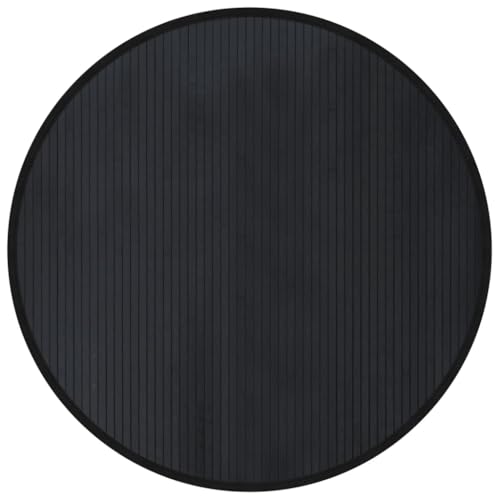 vidaXL Tapis Rond Noir 100 cm Bambou, Tapis de Salon, Tapis de Cuisine, Tapis Rond, Tapis de Chambre à Coucher, Tapis de Salle de Bain