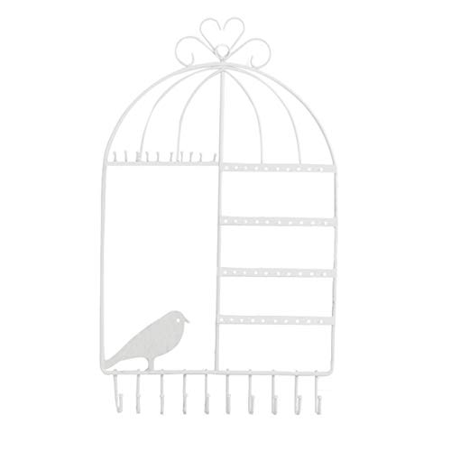 Preisvergleich Produktbild GiIiv Vogelbauer Hakenform 20 Schmuck-Rackhalterung Aufbewahrungstasche Ohrringe Ketten Armbänder Aufmä (Color : White)