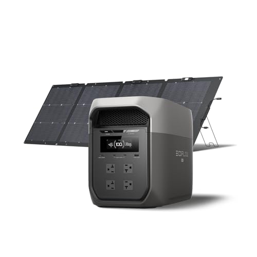EF ECOFLOW Portable Power Station DELTA 3 MAX with 220W Solar Panel, 3400W X-Boost Output,...