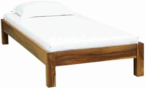 Image of AADITYA WOODS Solid Sheesham Wood Single Bed Cot Without Storage | Single Size Bed for Bedroom | Multipurpose Use Bed- Honey Teak 7