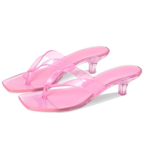 Chaussures d'été transparentes et sandales en gelée à petit talon pour femme moderne