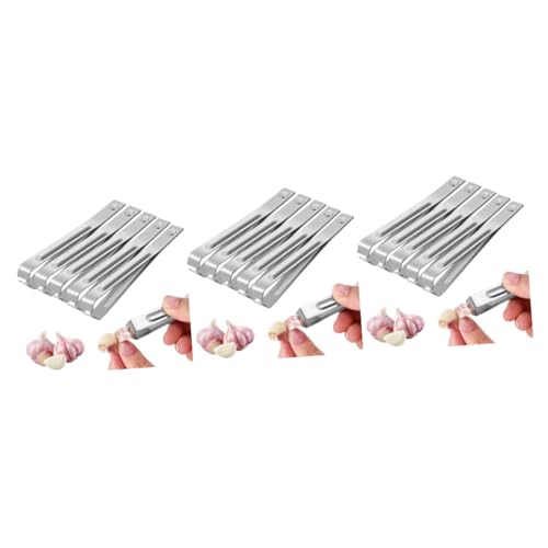 Garneck 18pcs Stainless Steel Garlic Peelers Garlic Tweezers for Effortless Peeling Convenient Easy to Use Kitchen for Cooking and Meal Prep