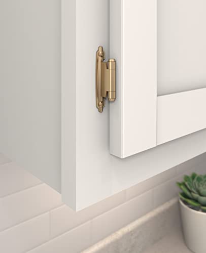 Image of Amerock 1 Pair Variable Overlay Champagne Bronze Self-Closing Cabinet Hinge