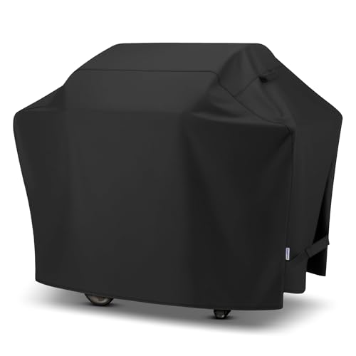 Image of SunPatio Barbecue Grill Cover 65 Inch, Outdoor Heavy Duty Waterproof Charcoal Gas Grill Cover, Fade Resistant, All Weather Protection Compatible for Weber Charbroil Nexgrill and More, Black